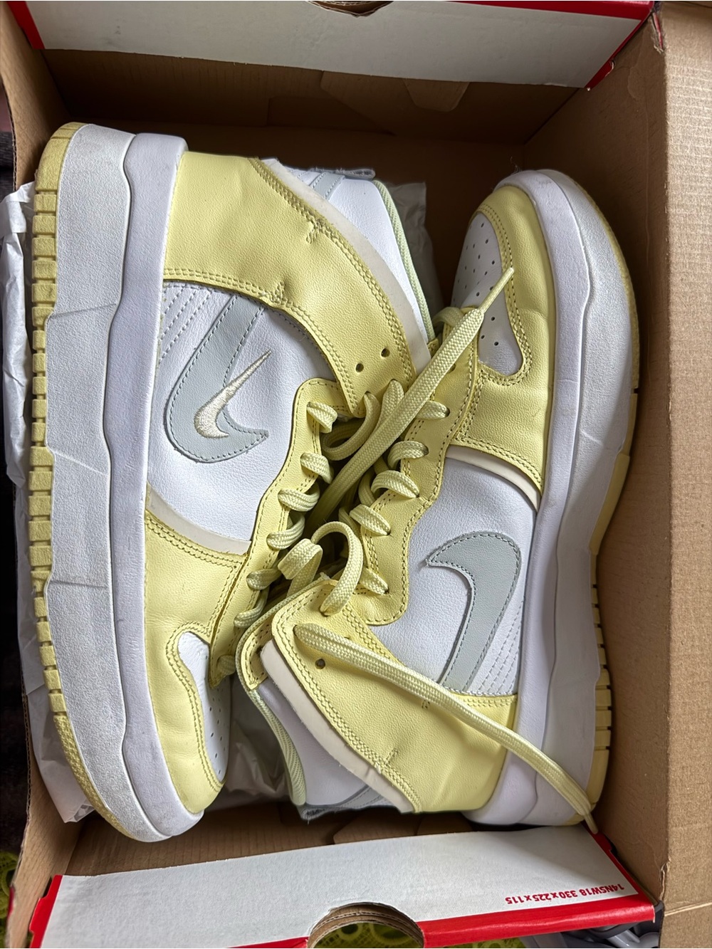 Nike Pale Yellow & White high-Top Sneakers